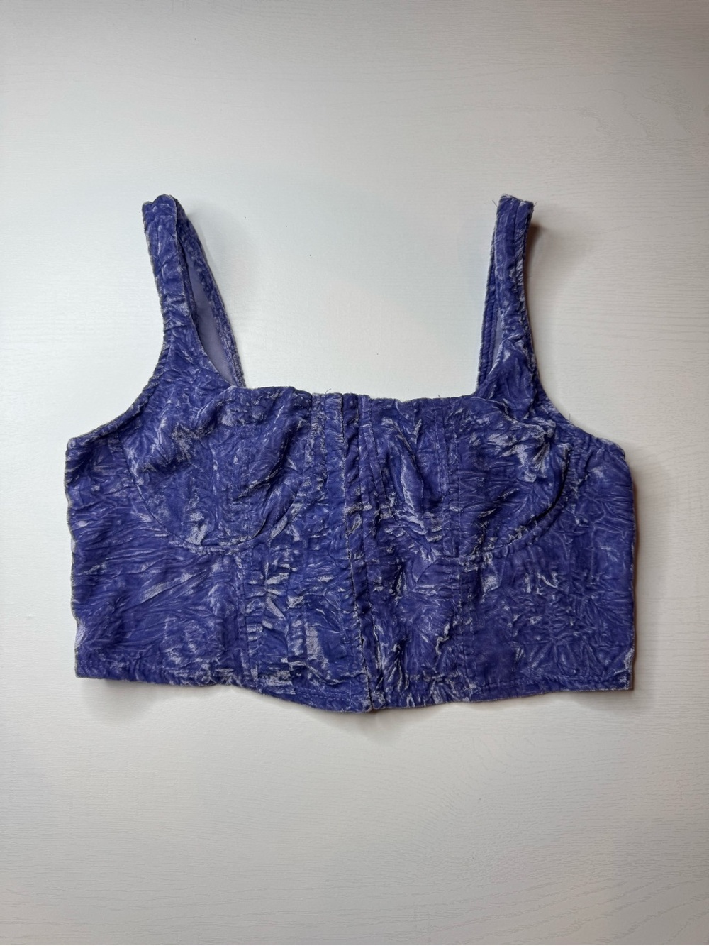 Wild Fable Light Purple Crushed Velvet Corset Crop Top M